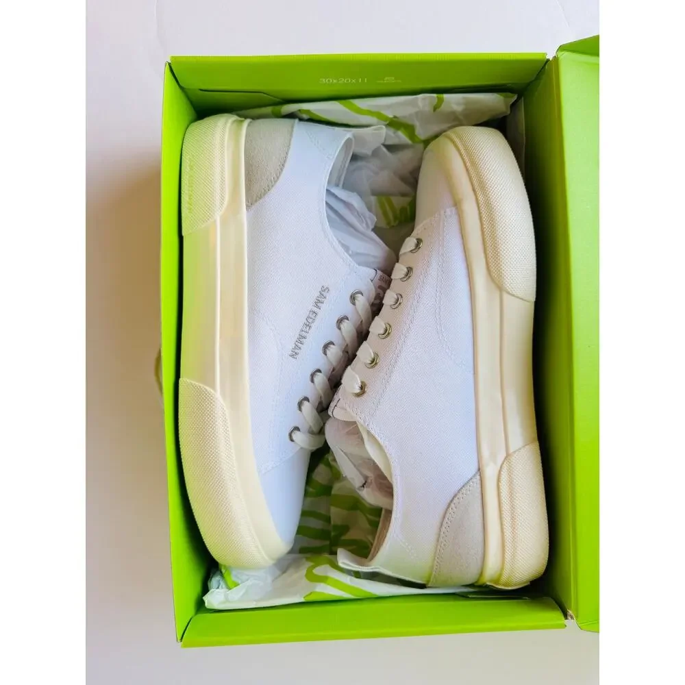 Sam Edelman Sonia White Cotton Platform Sneakers Women’s 8.5